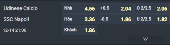 Nhận định, Soi tỷ lệ k&egrave;o Udinese vs Napoli 21h00 ng&agrave;y 13/12: Đ&aacute;nh chiếm ng&ocirc;i đầu - Ảnh 2
